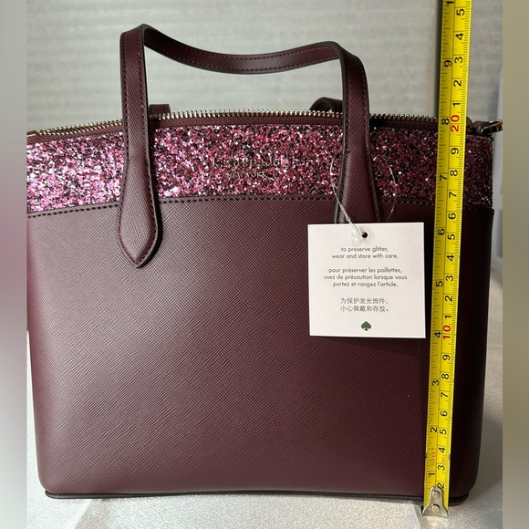 NWT Kate Spade burgundy glitter crossbody bag - Picture 9 of 9